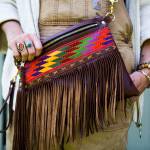 Madeline Chadwick models a Yucatán crossbody bag at her home in Lake Stevens. (Olivia Vanni / The Herald)