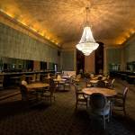 The former Manhattan Room is still lit by a massive chandelier in the Club Broadway building on May 1 in Everett. (Andy Bronson / The Herald)