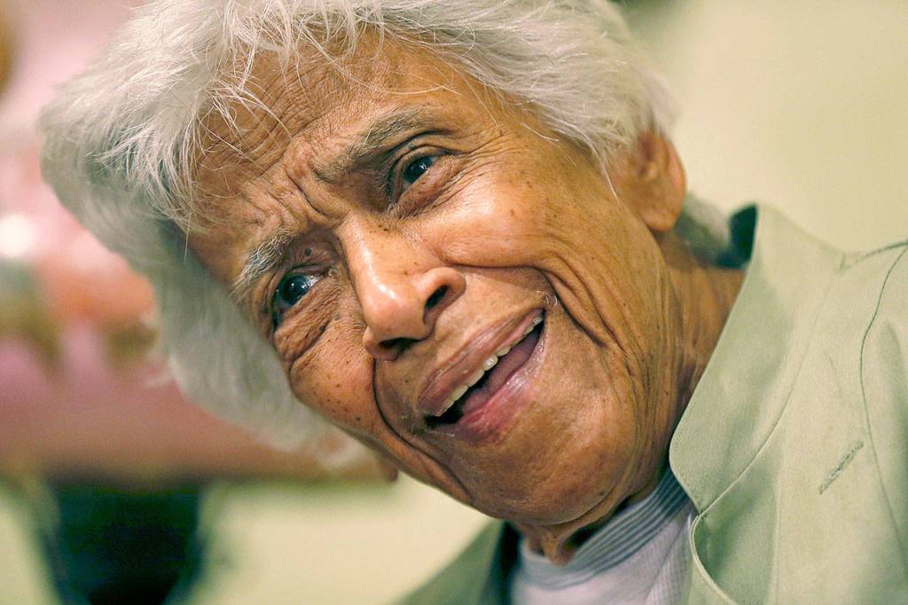 Leah Chase speaks Dec. 30, 2015 during an interview with the Associated Press at her familys restaurant, Dooky Chases Restaurant, in New Orleans. The legendary New Orleans chef and civil rights icon Leah Chase has died at 96, according to a statement her family released to news outlets. (AP Photo/Gerald Herbert, File)
