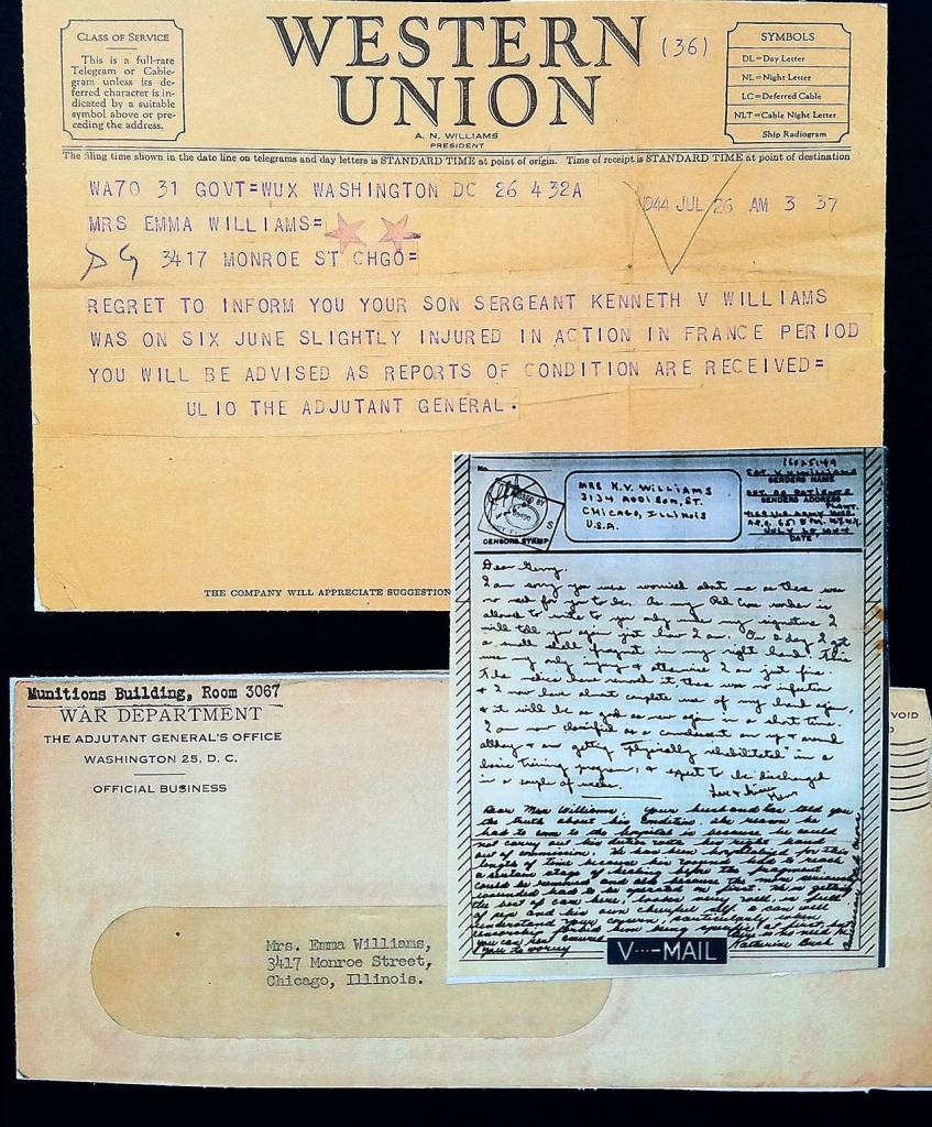 Shot in the hand on D-Day, K.V. Williams received both the Purple Heart and Silver Star. (Family photo)