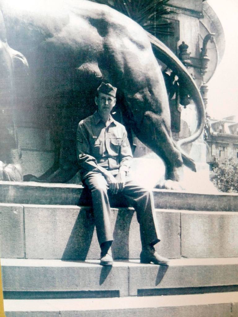 Although he missed the official celebration of the liberation of Paris because he was in the hospital recovering from a bullet wound, K.V. Williams did receive a three-day pass explore the City of Lights. He sent home pictures of Notre Dame cathedral and the tomb of the unknown solider. (Family photo)