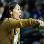 The Storms Sue Bird yells directions to her teammates. (Andy Bronson / The Herald)