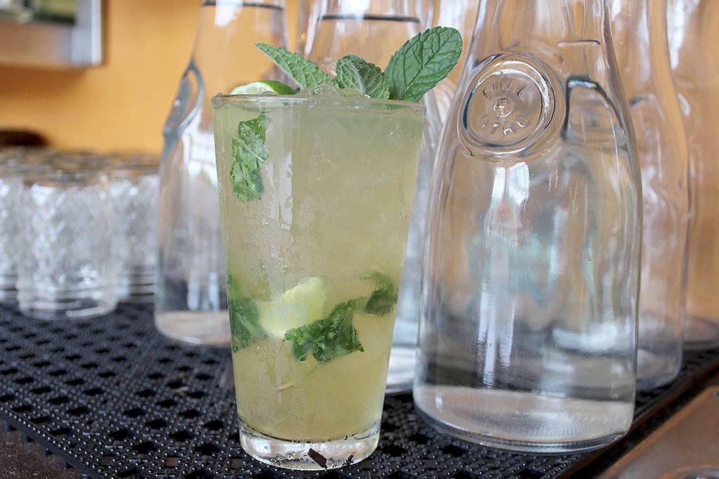 This refreshing ginger mojito from Porters Public House is made with ginger beer and ginger liqueur. (Patricia Guthrie / Whidbey News Group)