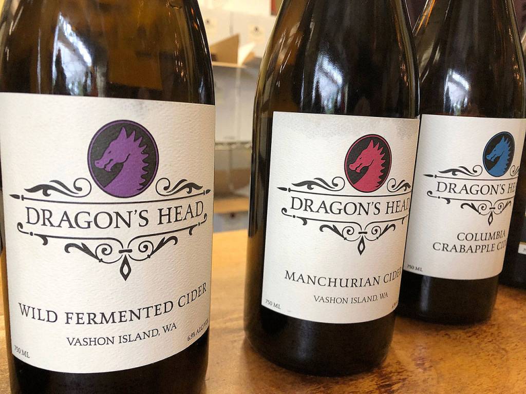 Dragons Head bottles lined up during a tasting at the tasting room. (Aaron Swaney)