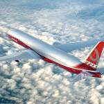 An artists rendering of a Boeing 777X. Building the plane in Washington earned the company tax breaks. The company is building it in Everett, and its first flight is expected by the end of the year. (Boeing Co.)