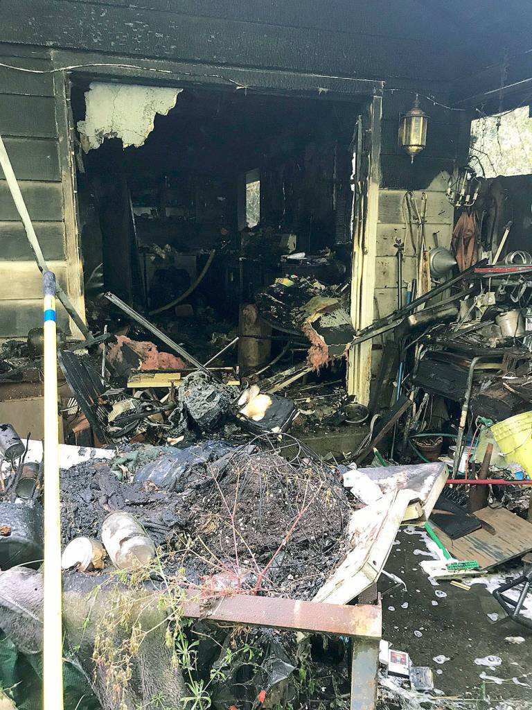 A Lynnwood home in the 20700 block of 60th Avenue West was damaged during a fire Monday morning. (South Snohomish County Fire)