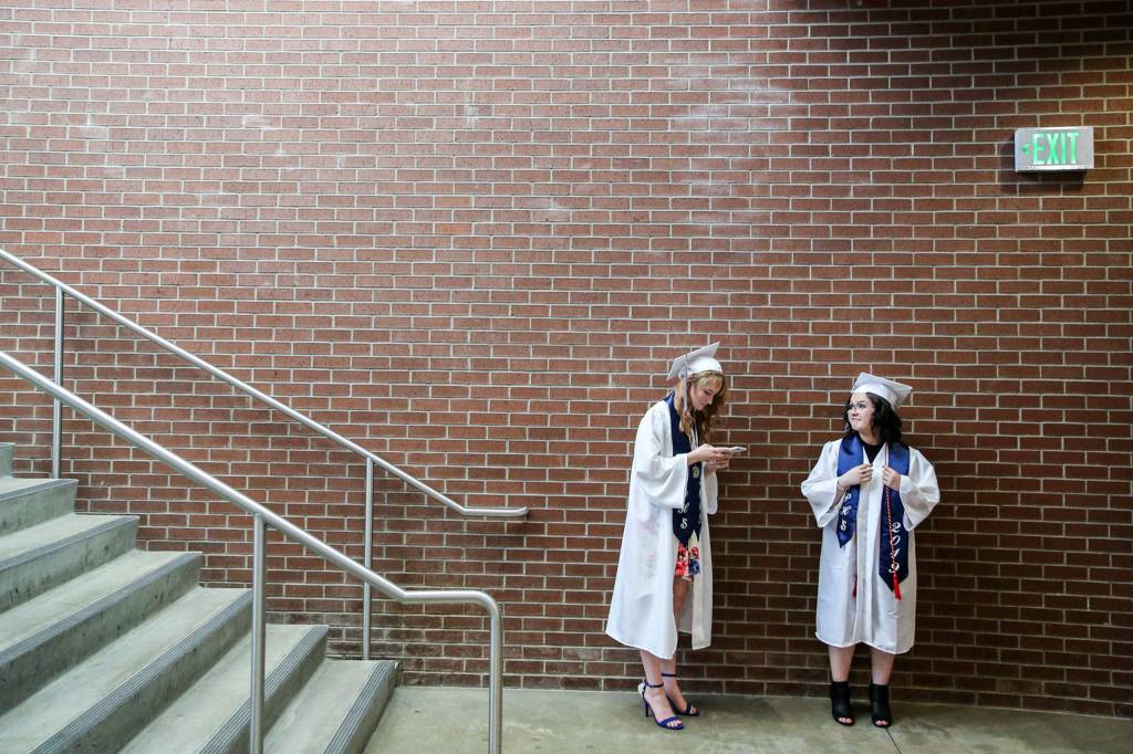 Scenes of the graduation for Glacier Peak High Schools Class of 2019 at Angel of the Winds Arena in Everett on June 10, 2019. (Kevin Clark / The Herald)