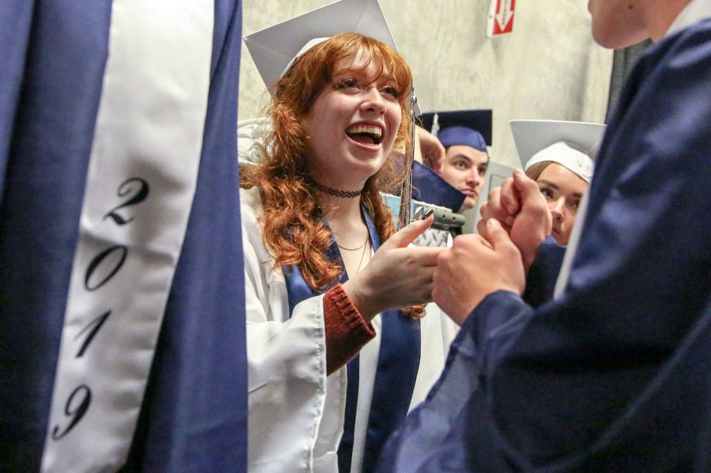 Scenes of the graduation for Glacier Peak High Schools Class of 2019 at Angel of the Winds Arena in Everett on June 10, 2019. (Kevin Clark / The Herald)