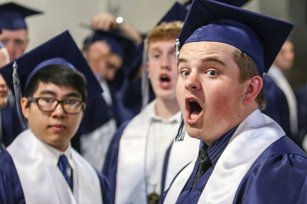 Scenes of the graduation for Glacier Peak High Schools Class of 2019 at Angel of the Winds Arena in Everett on June 10, 2019. (Kevin Clark / The Herald)