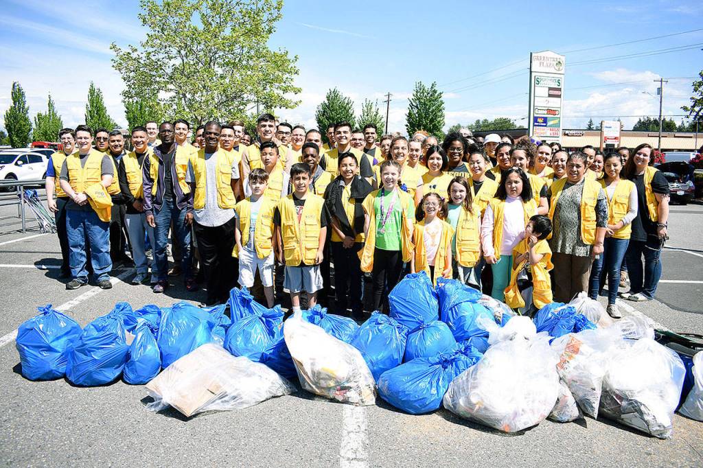 Members of the World Mission Society Church of God gathered to clean the streets of Everett in May. (World Mission Society Church of God)