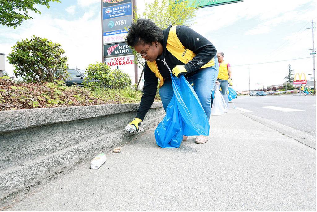 Members of the World Mission Society Church of God gathered to clean the streets of Everett in May. (World Mission Society Church of God)
