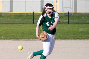 Mark Krulish/Kitsap News Group Port Angeles Kiana Watson-Charles pitches against North Kitsap.