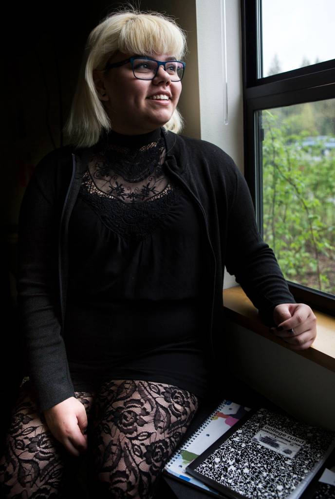 <a href="https://www.heraldnet.com/news/books-dyed-hair-and-race-cars-are-marysville-teens-passions/" target="_blank">Marion Angel Davis</a>, 17, student at Mountain View Arts & Technology High School, will be attending cosmetology school and has a passion for English. (Olivia Vanni / The Herald)