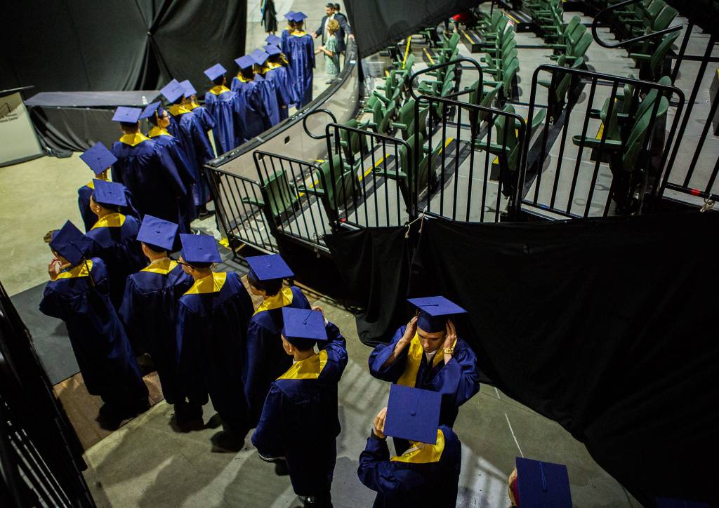 Scenes from Everett High School graduation at Angel of the Winds Arena on Saturday, June 15, 2019 in Everett, Wash. (Olivia Vanni / The Herald)