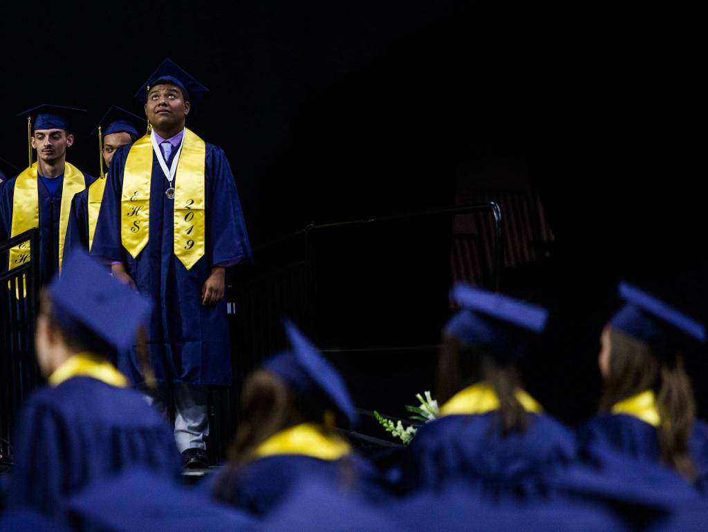 Scenes from Everett High School graduation at Angel of the Winds Arena on Saturday, June 15, 2019 in Everett, Wash. (Olivia Vanni / The Herald)