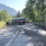 A fuel truck and a lumber truck collided, scattering lumber across Highway 530 and closing the road Monday morning. (Darrington Fire)
