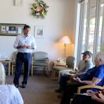 WhidbeyHealth CEO Ron Telles answers questions about the switch in services at the Clinton Clinic. Many longtime patients expressed anger that the healthcare system didnt notify them that primary care services were being dropped May 30. (Patricia Guthrie / Whidbey News Group)