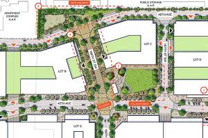Site plan for Northline Village in Lynnwood City Center. (Merlone Geier Partners)