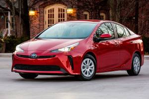 For 2019 the Toyota Prius has a modified exterior that maintains its trademark eccentricity but dials it down a bit. (Manufacturer photo)