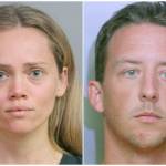 This combination of booking photos provided by the Polk County Sheriffs Office shows Courtney Irby on June 15, 2019, and her husband Joseph Irby on June 14. A Florida lawmaker and others are asking a State Attorney not to prosecute Courtney Irby who was arrested while giving her husbands guns to police after he was charged with trying to run her over. Courtney Irby spent six days in jail on charges of armed burglary and grand theft after she brought the guns from her husbands apartment to the Lakeland Police. Joseph Irby was spending one day in jail at the time, accused of trying to run her over. (Polk County Sheriffs Office via AP)