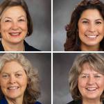 Top: June Robinson (left) and Monica Stonier; bottom: Laurie Jinkins (left) and Gael Tarleton.
