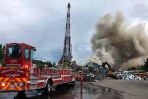Styrofoam, rubber and more burn in Woodinville scrap fire