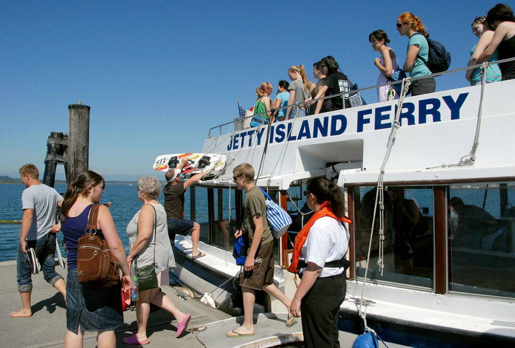 The Jetty Island ferry departs from a dock at 10th Street and W. Marine View Drive. The crossing takes just a few minutes. (Port of Everett)