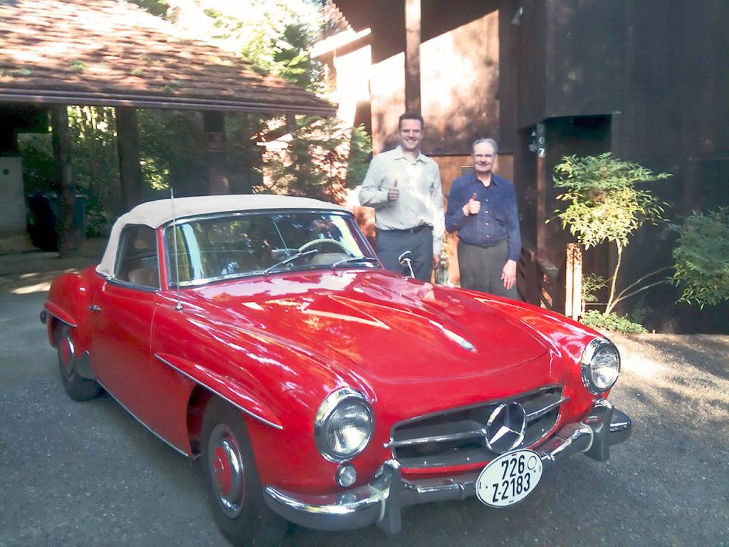 Olaf Weckner (left) with the cars first owner, Arthur Dietrich.                                (Submitted photo)