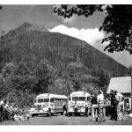 Buses wait at Camp Silverton in an undated photo. (Courtesy Larry ODonnell)