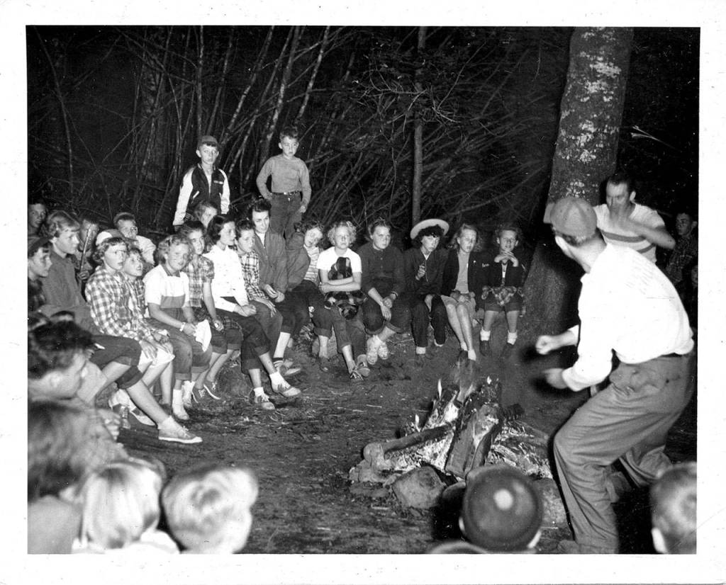 Children sit around a campfire at Camp Silverton in an undated photo. (Courtesy Larry ODonnell)