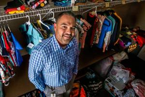 Jay Priebe, who grew up in foster care, is chief executive officer of Hand in Hand. The nonprofit operates Safe Place, an Everett facility that houses children removed from homes by law enforcement or social workers. (Dan Bates / The Herald)