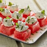 A delightful summer romance between watermelon and goat cheese