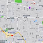 This map of Edmonds shows the area (purple dot) where a Shoreline woman was seen before disappearing for two hours and reappearing near a gas station (red dot).