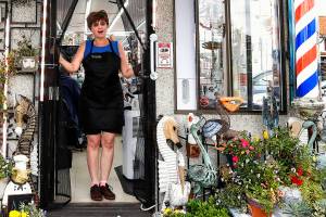 Barber’s flowers and nautical kitsch add to Colby streetscape
