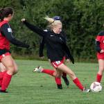 Snohomish United 05s Kirsten Crane takes a shot during practice July 11 at Stocker Fields in Snohomish. The girls soccer team won the Far West regional championship to advance to the 14-and-under US Youth Soccer National Championships in Overland Park, Kansas. (Andy Bronson / The Herald)