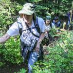 Rich Schleifer, of Mill Creek, hikes the Mount Margaret trail to the oldest geocache in Washington. (Kevin Clark / The Herald)