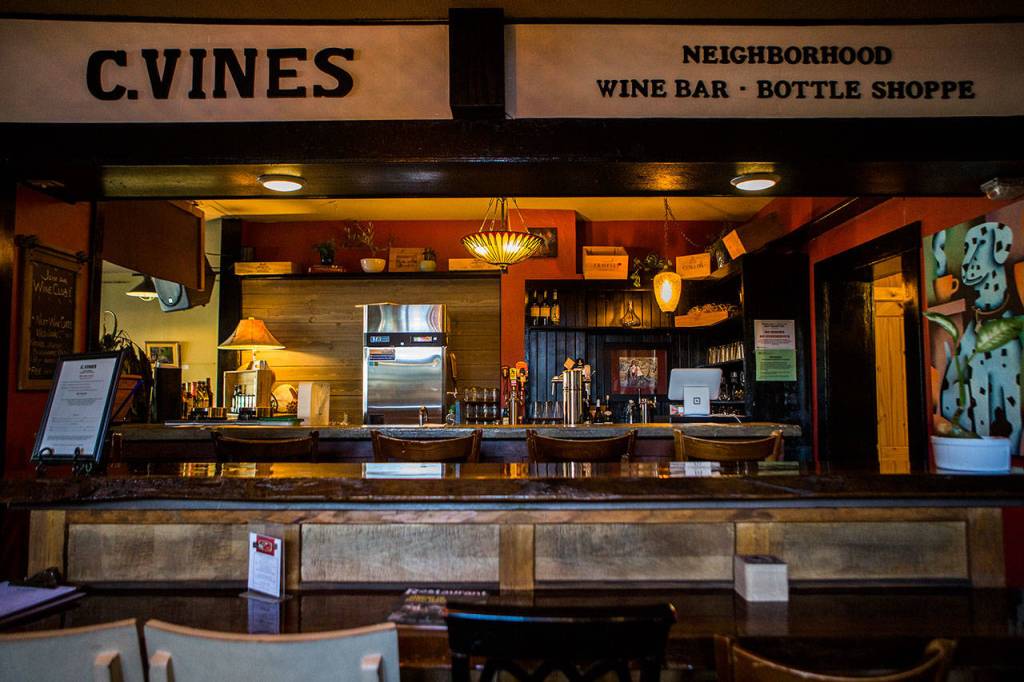 Cafe Zippys new wine bar, C. Vines, in Everett. (Olivia Vanni / The Herald)