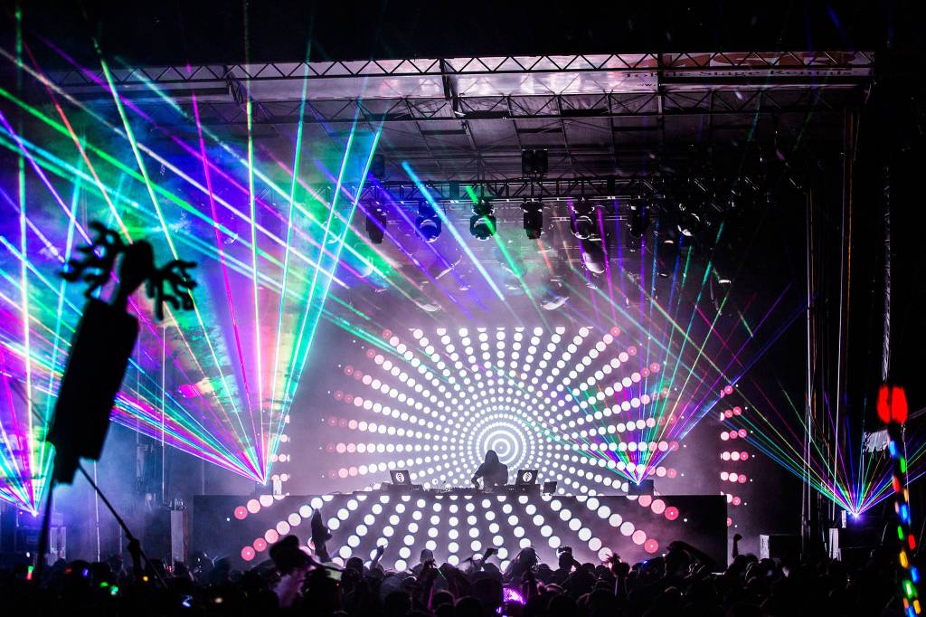 Bassnectar performs at Summer Meltdown 2018. Five of the seven headlines at this years event also are electronic acts. (Olivia Vanni / The Herald)