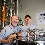 Owners Ernie and Leigh Troth have opened James Bay Distillery near Paine Field in Everett. (Olivia Vanni / The Herald)