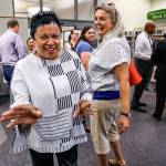 Librarian of Congress Carla Hayden appeared to energize library staff and visitors Thursday as she toured the Marysville Library. She also visited the Everett Public Library. (Dan Bates / The Herald)