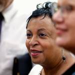 Librarian of Congress Carla Hayden accompanied Congressman Rick Larsen to Sno-Isles Marysville Library and the Everett Public Library on Thursday. (Dan Bates / The Herald)