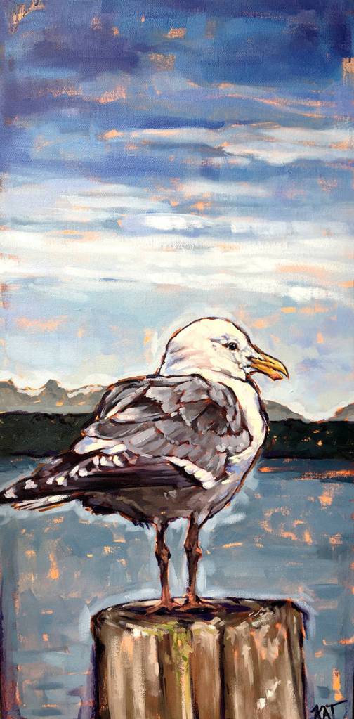 Kat Houseman, a Bellingham wildlife artist who created the poster for this years Fresh Paint festival, featured the iconic gull in her design.