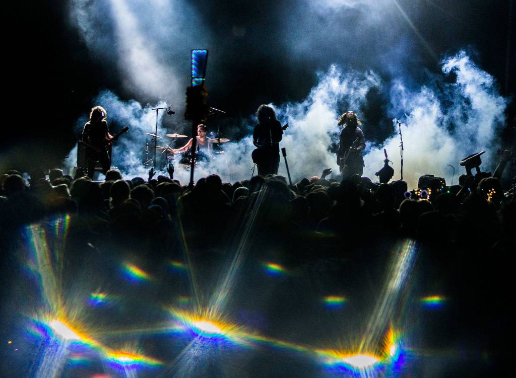 Pigeons Playing Ping Pong performs during the first day of Summer Meltdown on Thursday, Aug. 1, 2019 in Darrington, Wash. (Olivia Vanni / The Herald)