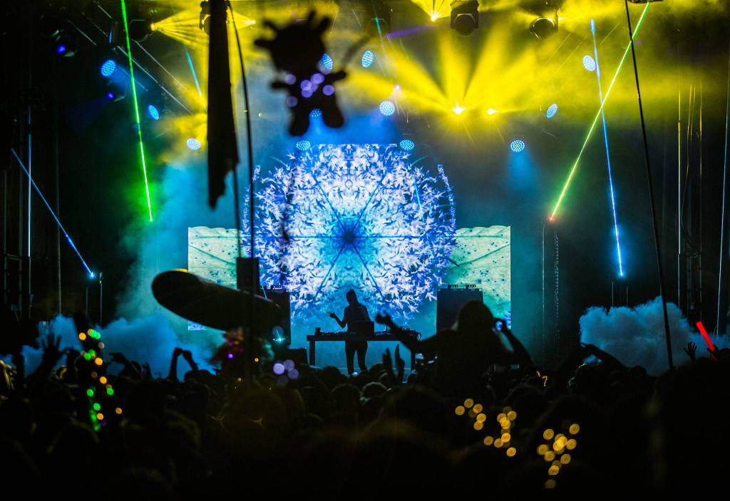 CloZee performs during the second day of Summer Meltdown on Saturday, Aug. 3, 2019 in Darrington, Wash. (Olivia Vanni / The Herald)