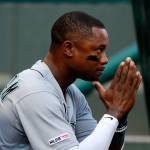 The Mariners Tim Beckham waits in the dugout during a game against the Rangers on July 31, 2019, in Arlington, Texas. (AP Photo/Tony Gutierrez)