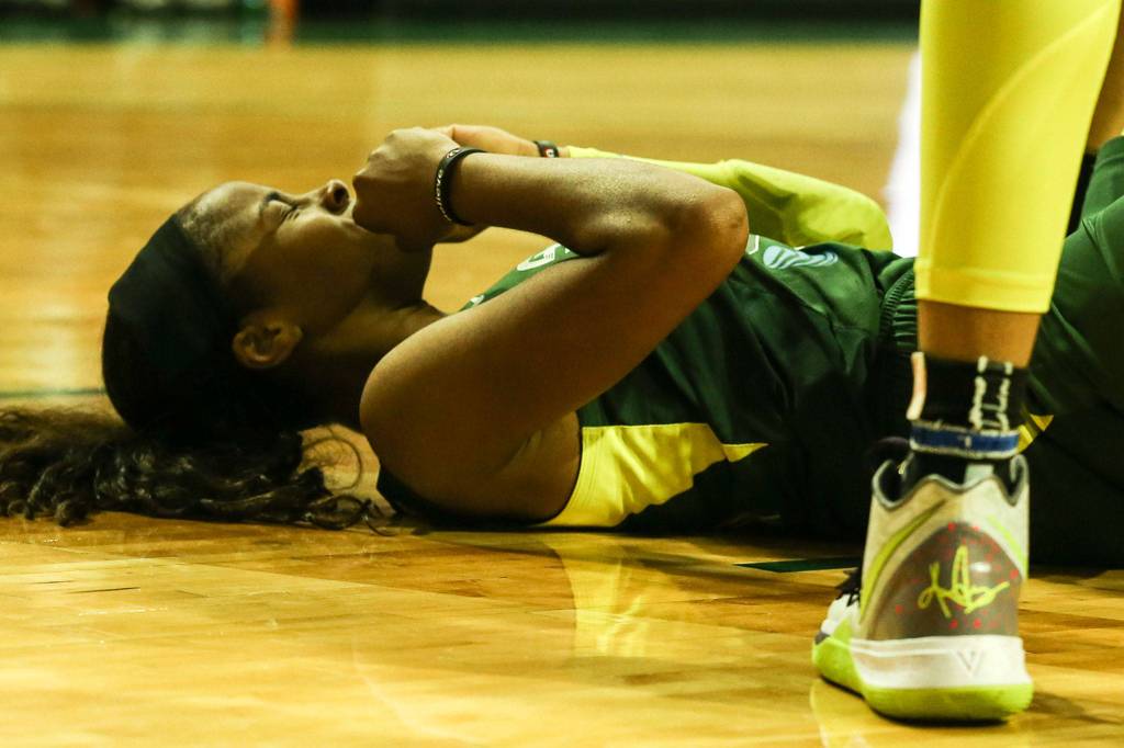 Scenes of the Seattle Storms final regular season home game against the Dallas Wind Thursday evening at Angel of the Wings in Everett on August 8, 2019. The Storm won 69-57. (Kevin Clark / The Herald)