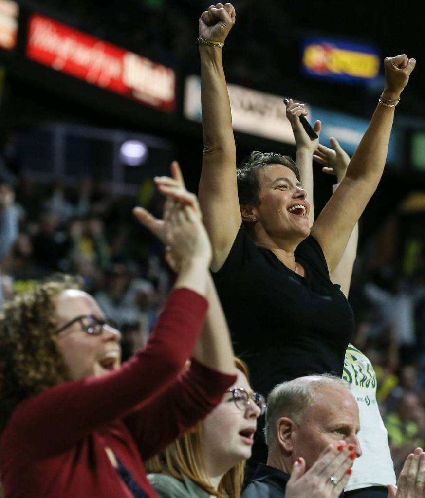 Scenes of the Seattle Storms final regular season home game against the Dallas Wind Thursday evening at Angel of the Wings in Everett on August 8, 2019. The Storm won 69-57. (Kevin Clark / The Herald)
