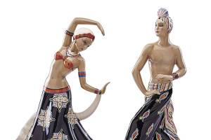 Little is known about exotically dressed dancer figurines