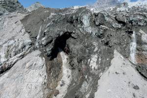 Glacier water flow on Mount Rainier damages road, trail