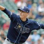 Tampa Bays Ryan Yarbrough, a former Seattle prospect, throws against the Mariners during the Rays 1-0 win over Seattle on Sunday at T-Mobile Park in Seattle. Yarbrough threw 8.2 shutout innings in the win. (AP Photo/Ted S. Warren)